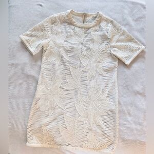 ENDLESS ROSE Cream Floral Lace Mini Dress